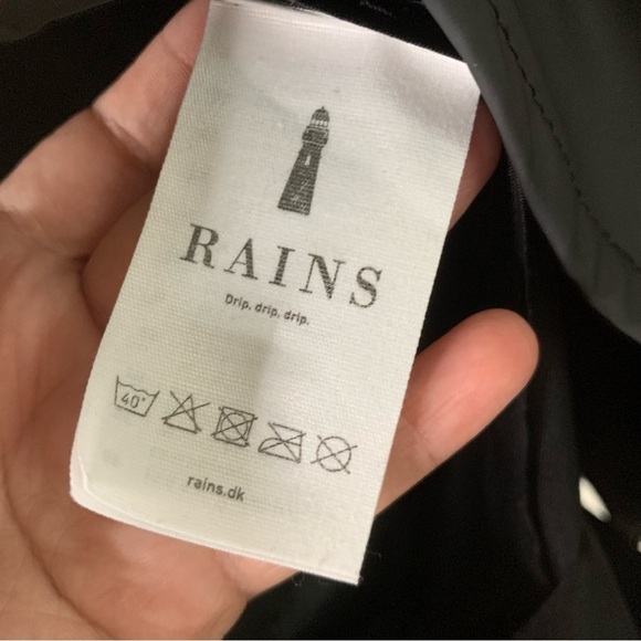 Rains Black Hooded Jacket - Picture 8 of 12